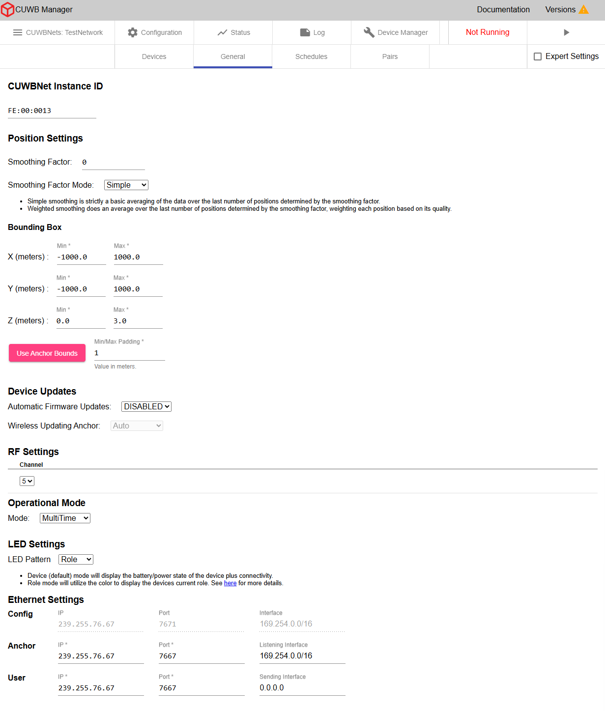 Configuration - Devices Tab