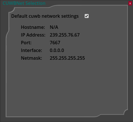 CUWB Viewer CuwbNet Selection