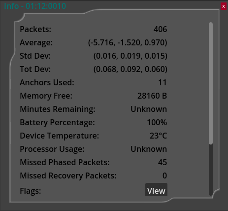 CUWB Viewer Device Info