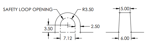 AN302 Safety Loop Dimensions