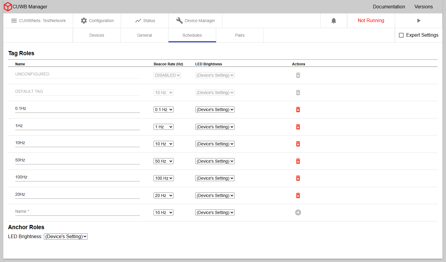 Configuration - Schedules in MultiRange, Basic View