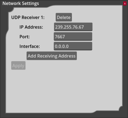 CUWB Viewer Network Settings